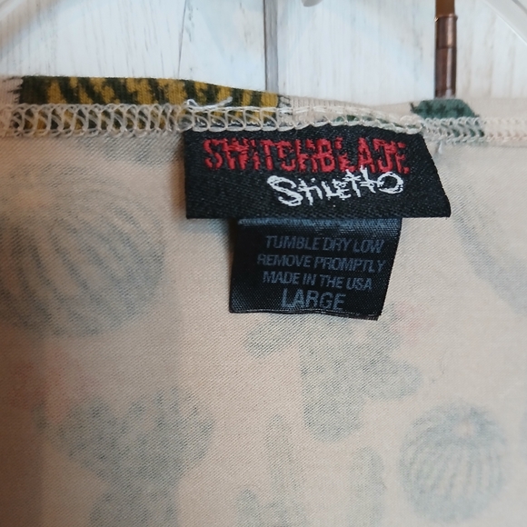 Switchblade Stiletto Dame Tie Front Cactus Print Top - L - Picture 5 of 5
